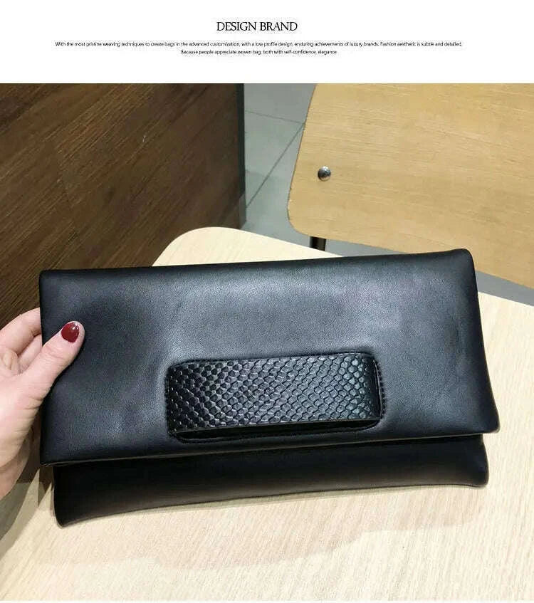 KIMLUD, Designer bag clutch party purse bag genuine leather women large big dumplings crimping pillow bag pouch Cloud Bags, KIMLUD Womens Clothes