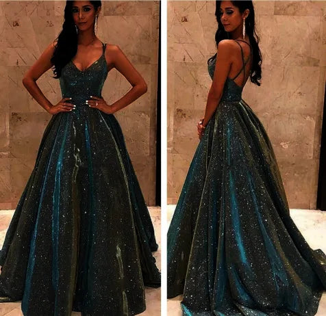 Sequined Polyester Solid Maxi Dress — Black | KIMLUD