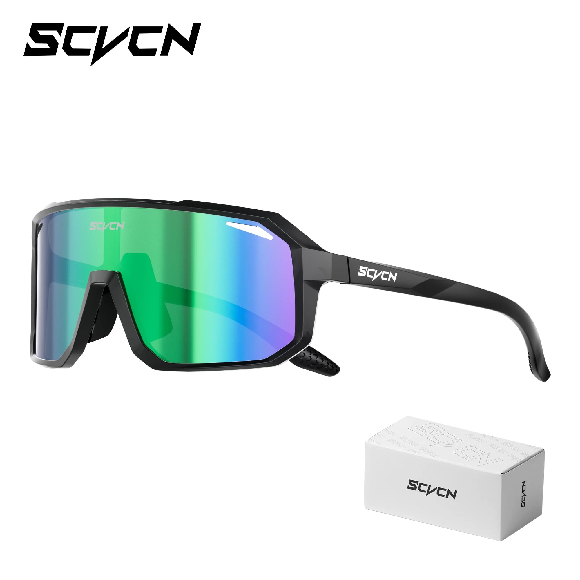SCVCN New Riding Cycling Sunglasses Outdoor Sports Running Goggles Men's Mtb Bicycle Glasses Women Cycling Eyewear 1 Lens