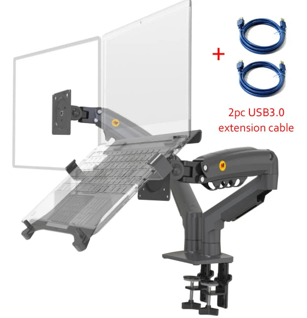 NB F160 10-17.3" laptop mount 360 rotate 10"-27" air press full motion gas strut lcd tv table screen STAND monitor desk support