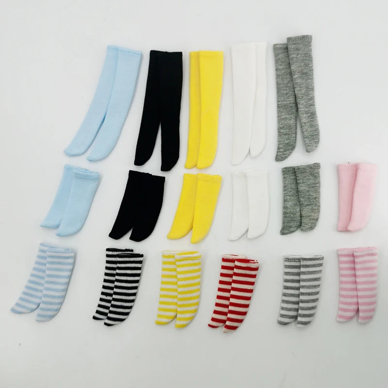 Cloth Socks For Blythe Doll Long Stockings — Black | KIMLUD