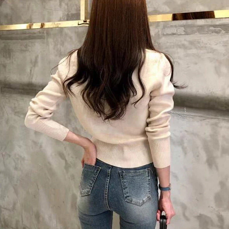 Cardigan – Long Sleeve Knit – Slim Fit – Single Breasted | KIMLUD