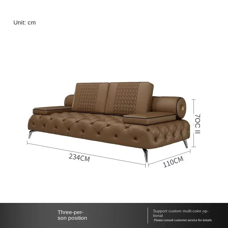 Armrest Large Filler Sofas European Brown Wood Modern Floor Salon Couch Recliner Luxury Nordic Divano Soggiorno Home Furniture