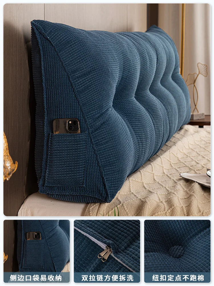 KIMLUD, Long Pillow Headboard Cushion Triangle Large Back Bed Soft Bag Pillow Can Be Disassembled and Washed Bedroom Sofa, KIMLUD Womens Clothes