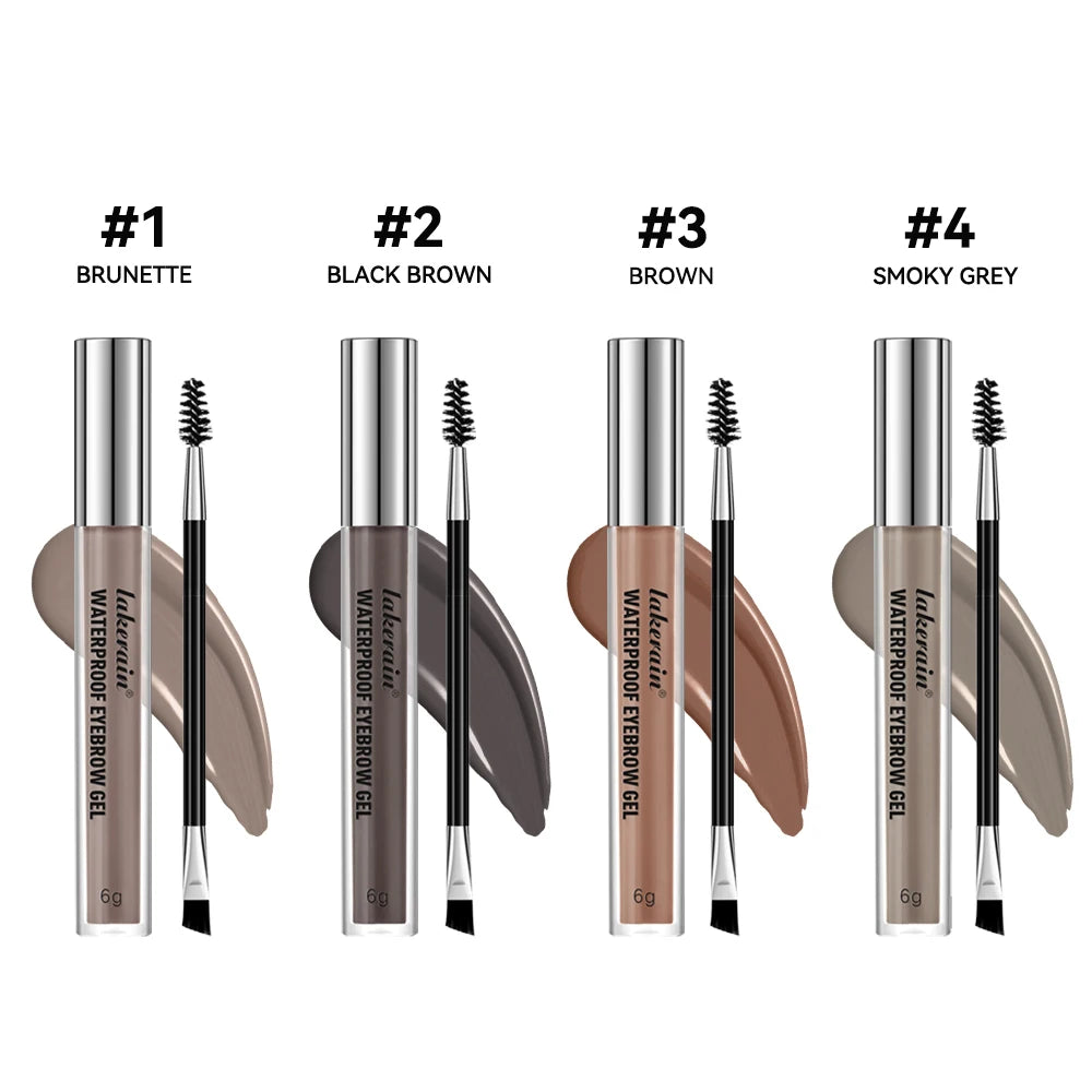 Waterproof Eyebrow Tint Gel Sweatproof Silky Texture Natural Look Long Wearing For Brunette Black Brown And Smoky Grey 4 Colors