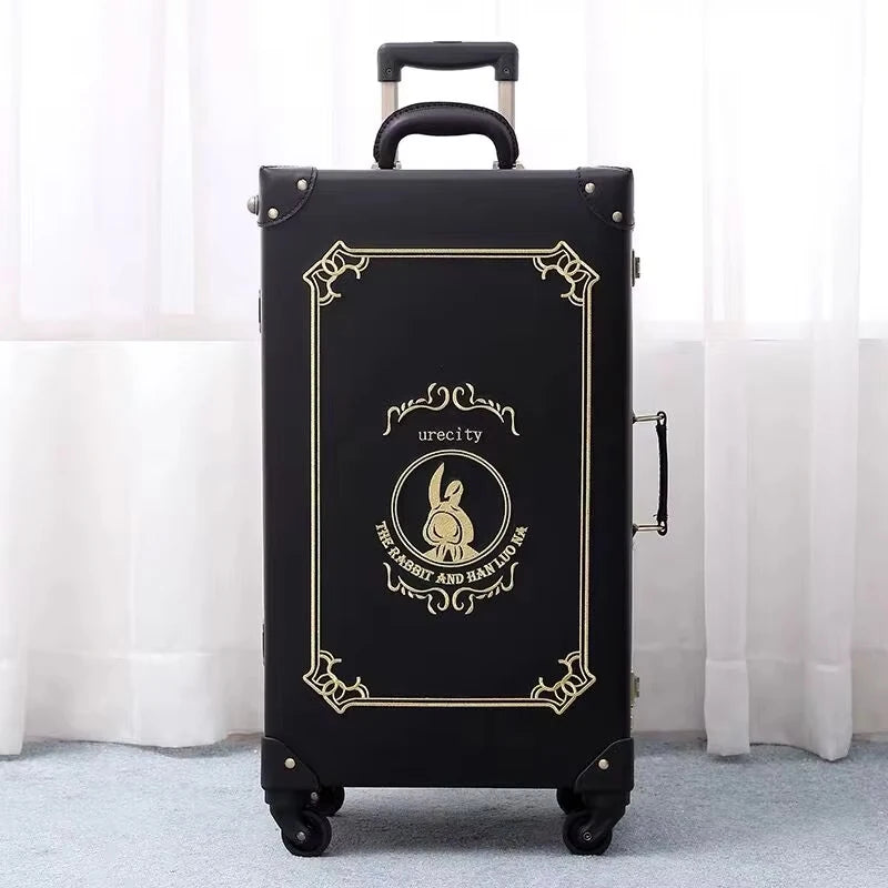 Luggage Hand Embroidered Rolling Travel Set — Blue | KIMLUD