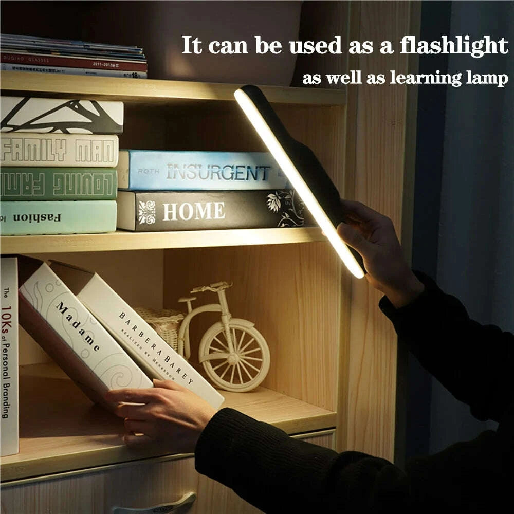 KIMLUD, Desk Lamp Hanging Magnetic LED Table Lamp Chargeable Stepless Dimming Cabinet Light Night Light For Closet Wardrobe, KIMLUD Womens Clothes