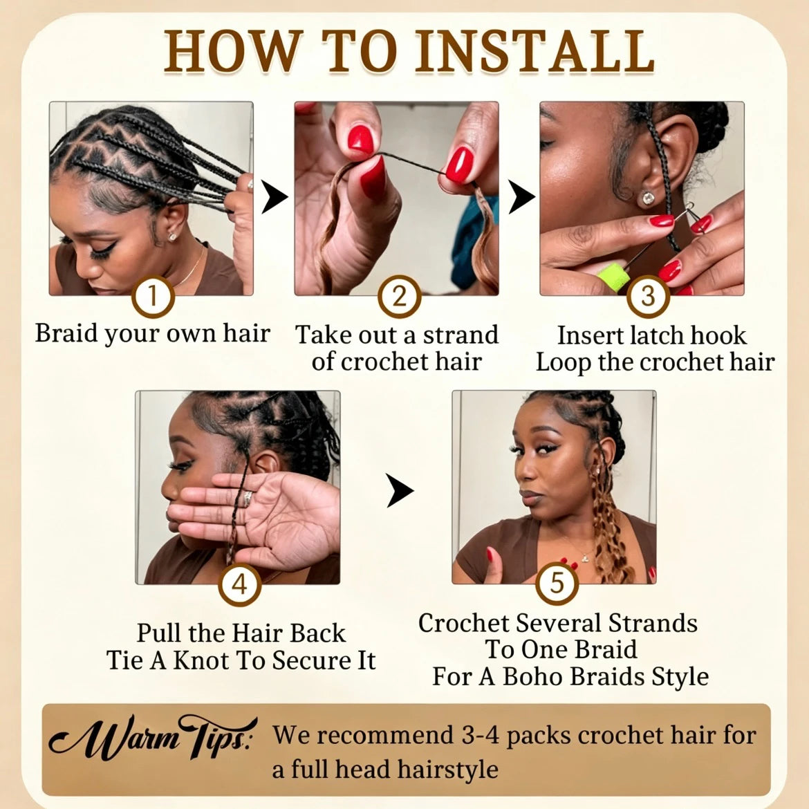 Crochet Hair – Highlight Colored Deep Wave – Brazilian Hair | KIMLUD