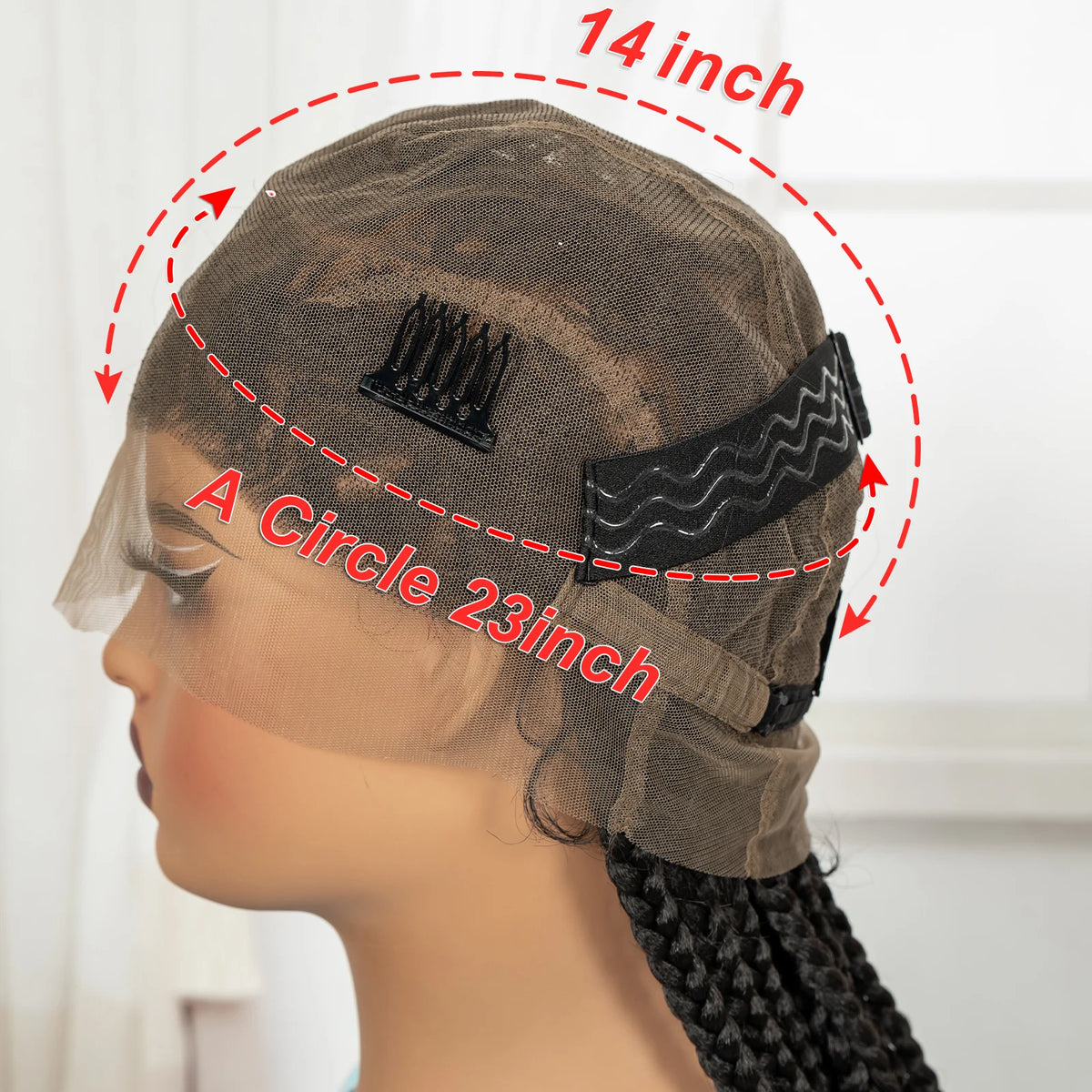 Full Lace Wig – 36in Cornrow Braided – High Temperature Fiber | KIMLUD