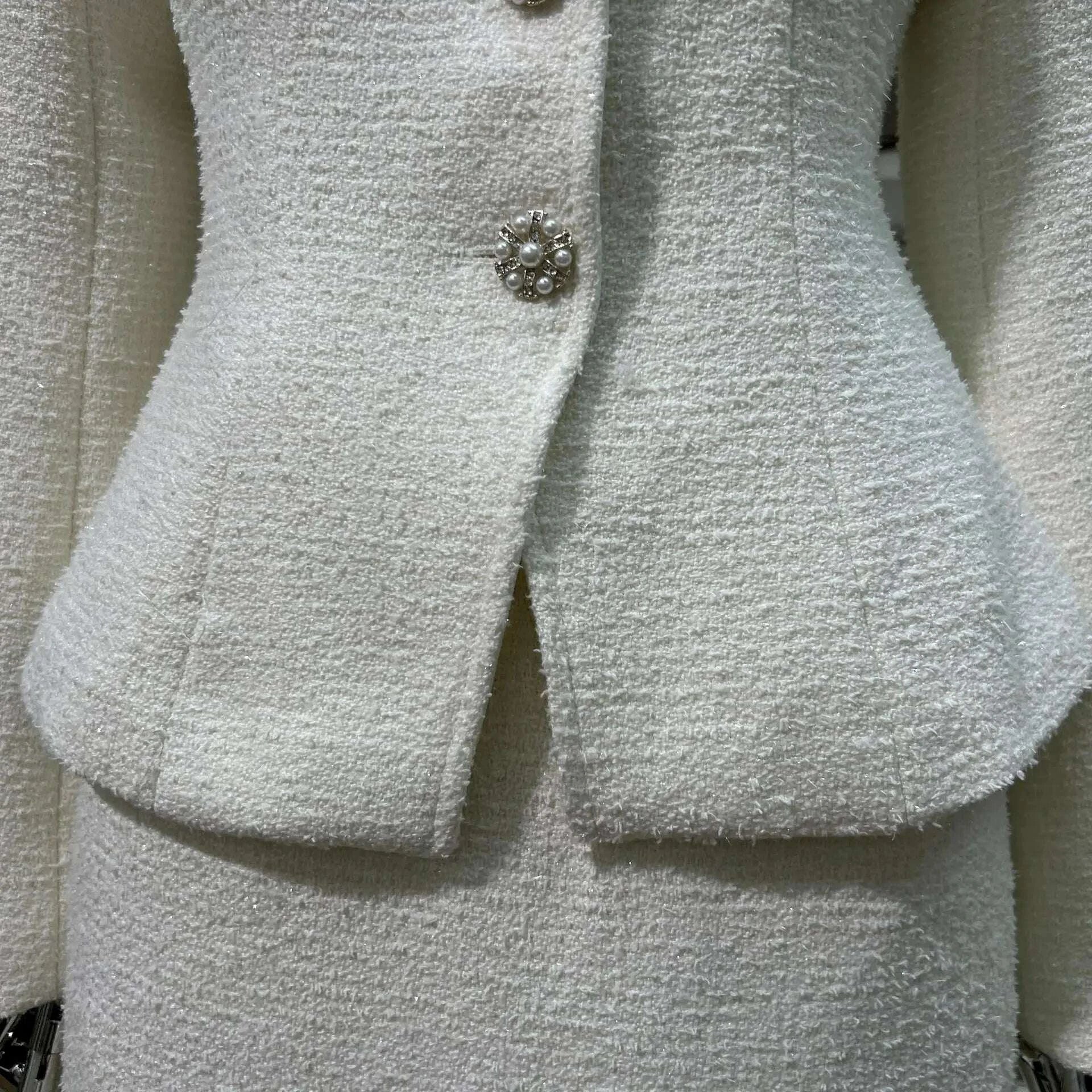 IEQJ Fashion Black 2 Piece Set Women Square Collar Diamonds Inlaid Short Jacket High Waist Skirt Suit Autumn New 3A556