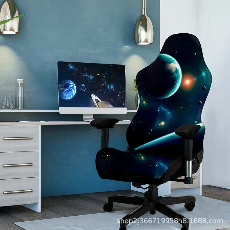 One-Piece Stretch Gaming Chair Cover Brilliant Green Light Chair Cover High Elasticity for Office Gaming Chairs Home Decoration