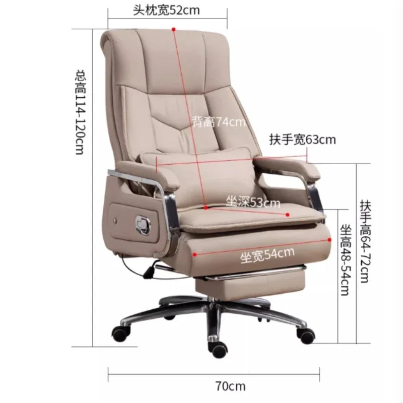 Selected cowhide foot hold Office Chair 7-point massage Ergonomic Recliner Rolling Gaming Chair boss Bureaux Office Furniture