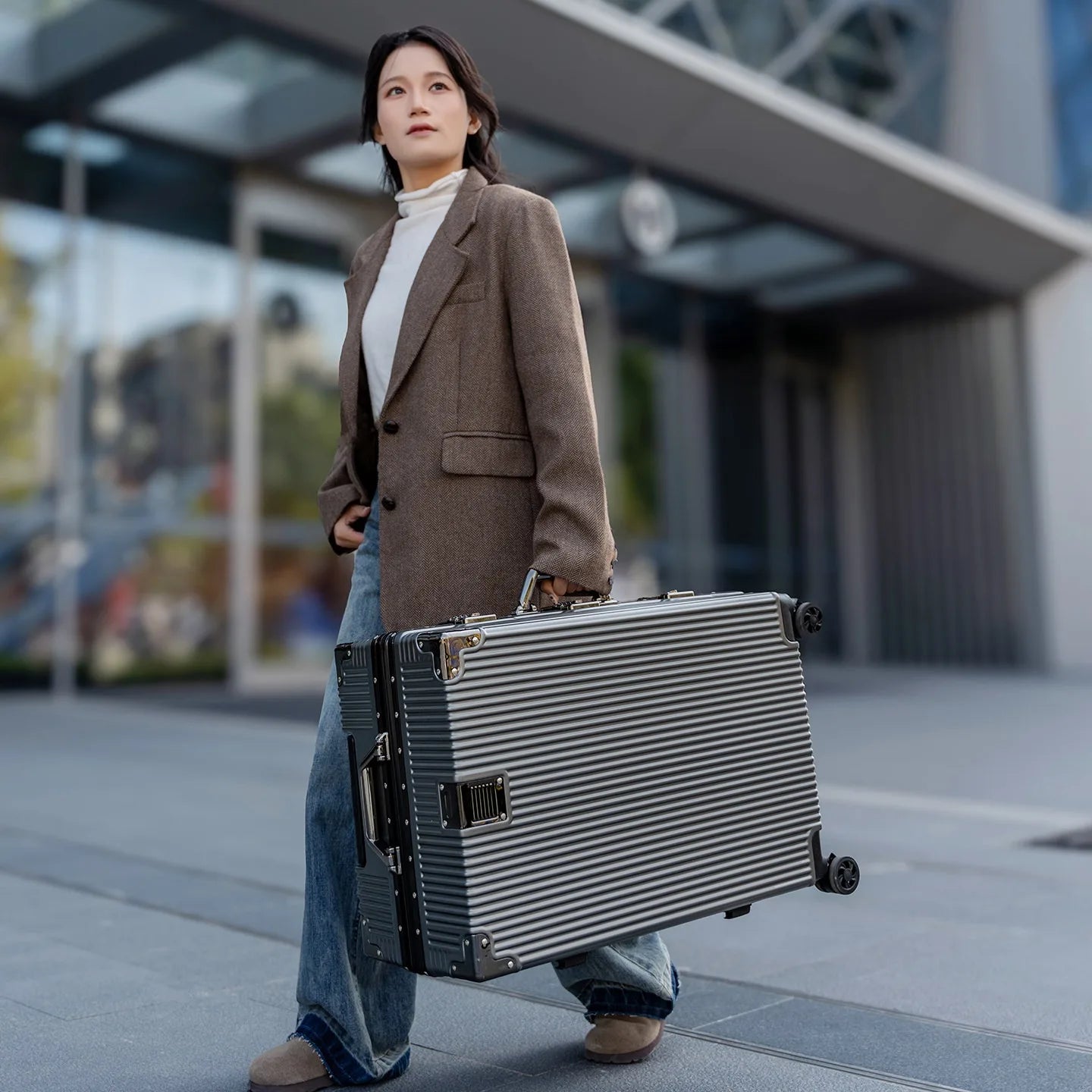 Aluminum Frame Carry-On Luggage — Emerald Green | KIMLUD