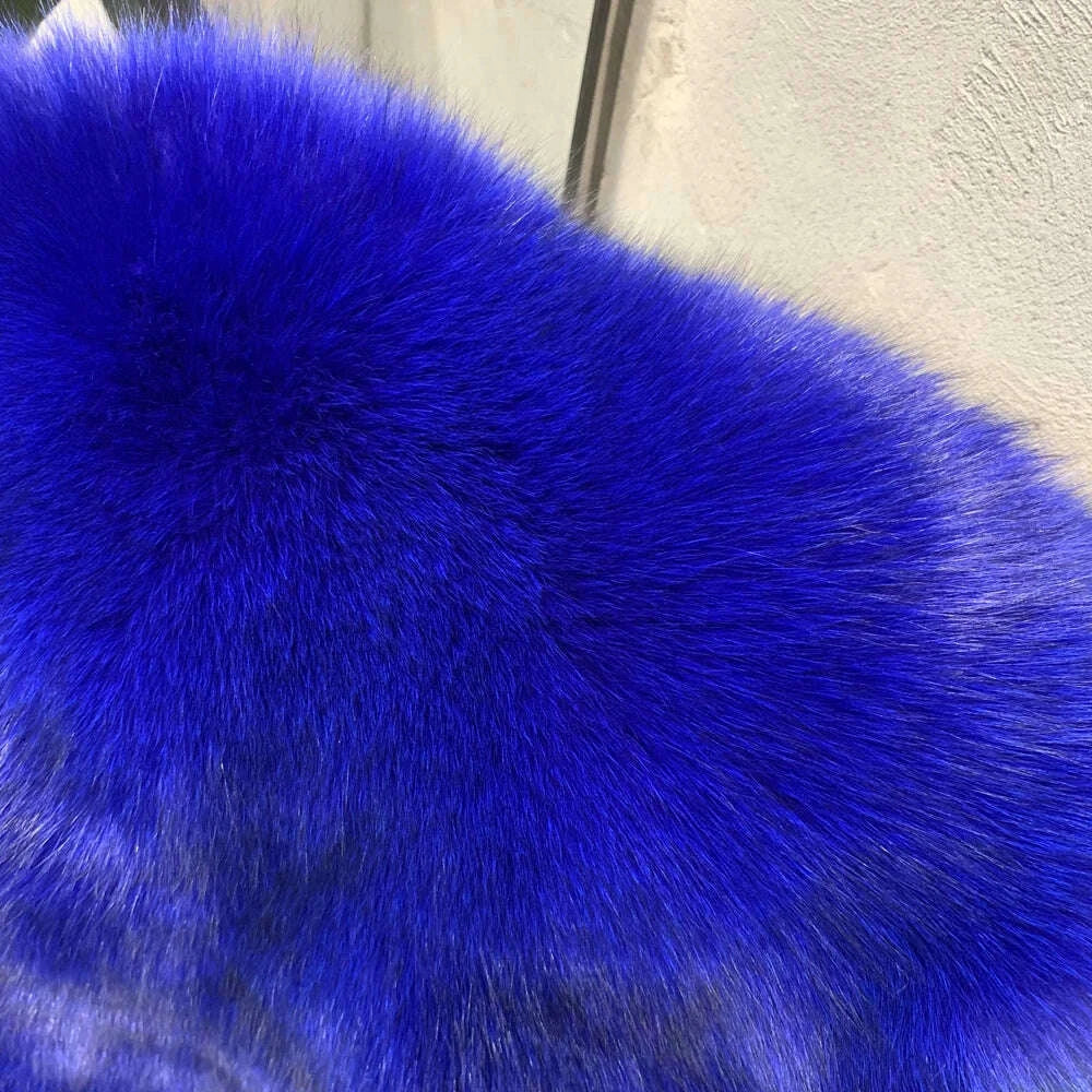 KIMLUD, Winter Long Fur Coats Winter Female Natural Fox Fur OutWear Full Pelt Real Fox Fur Jackets with Long Sleeve, KIMLUD Womens Clothes