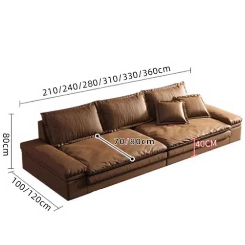 Leather-Like Sofa With Wooden Frame — Chestnut Brown | KIMLUD