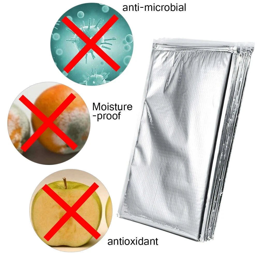 KIMLUD, Insulated Food Storage Bag Thermal Cooler Bag 3 Types /set Aluminum Foil Insulated Food Storage Bag Thermal Cooler Silver, KIMLUD Womens Clothes