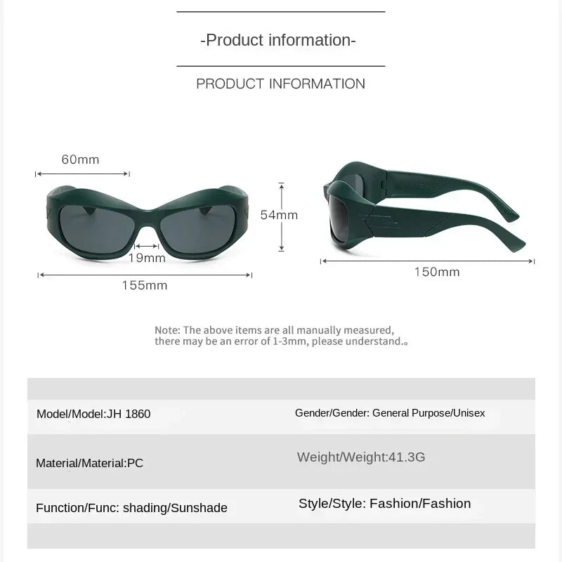 Steampunk Style Sunglasses Curved Lenses — Multicolor | KIMLUD