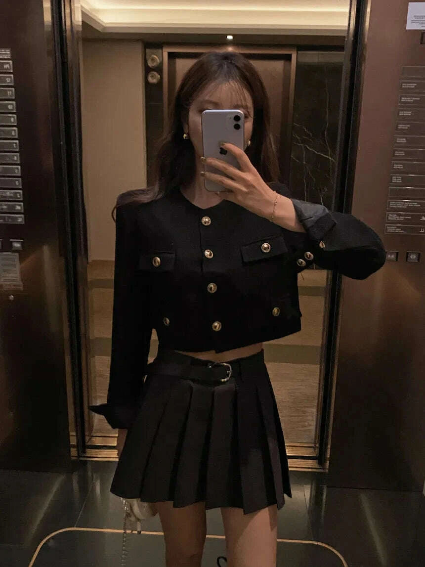 KIMLUD, Chic ort Outerwear Women's Springtime Ele round Ne Loose Long Sve Top Faionable Design Sense Commute Sle Coat, KIMLUD Womens Clothes