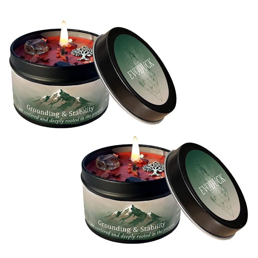 KIMLUD, EVDUCK 3oz Scented Candle, Vetiver & Cedarwood Scent with Crystals, for Gifting Suitable for Christmas, Halloween Female Friends, KIMLUD Womens Clothes