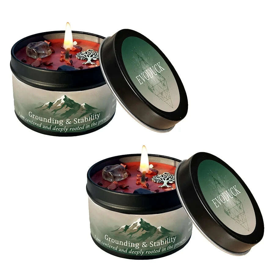 KIMLUD, EVDUCK 3oz Scented Candle, Vetiver & Cedarwood Scent with Crystals, for Gifting Suitable for Christmas, Halloween Female Friends, KIMLUD Womens Clothes