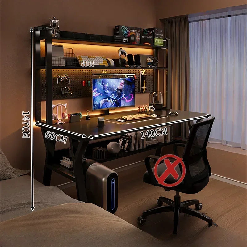 Nordic Wood Desk Integrated Bookshelf — Natural Wood | KIMLUD