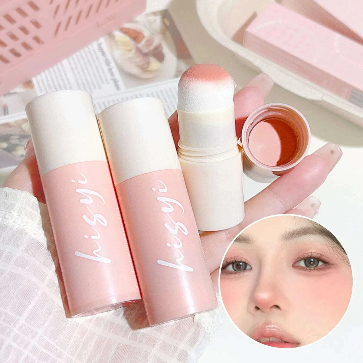 hisyi-yunrou-soft-fog-blush-stick---energetic-and-bouncy-korean-style-brightening-dual-use-for-lips-and-cheekskimlud-womens-fashion-34599220