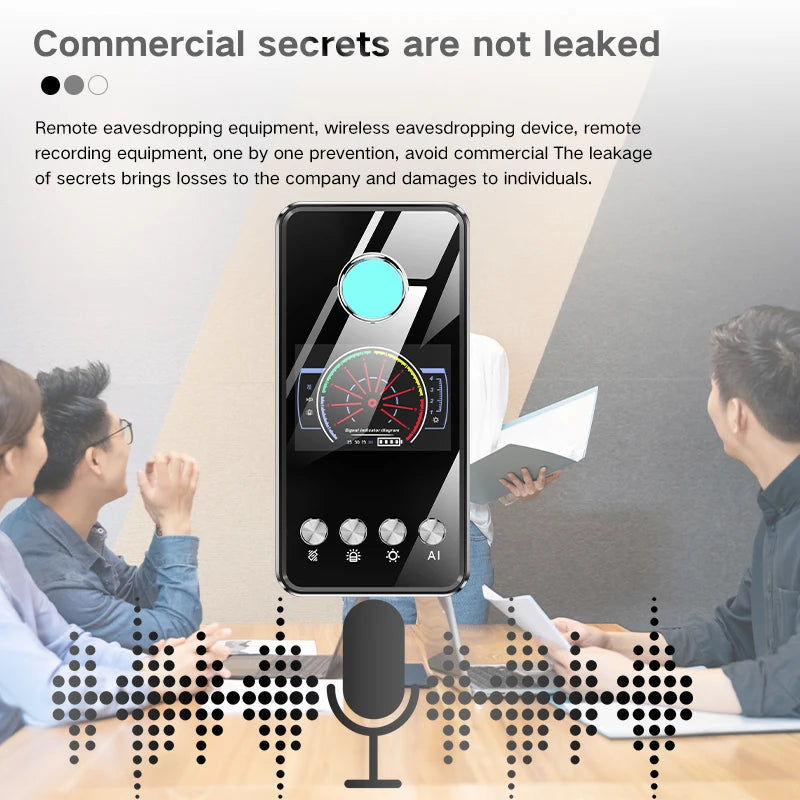 Sleek Stainless Anti Spy Detector Portable — Black | KIMLUD