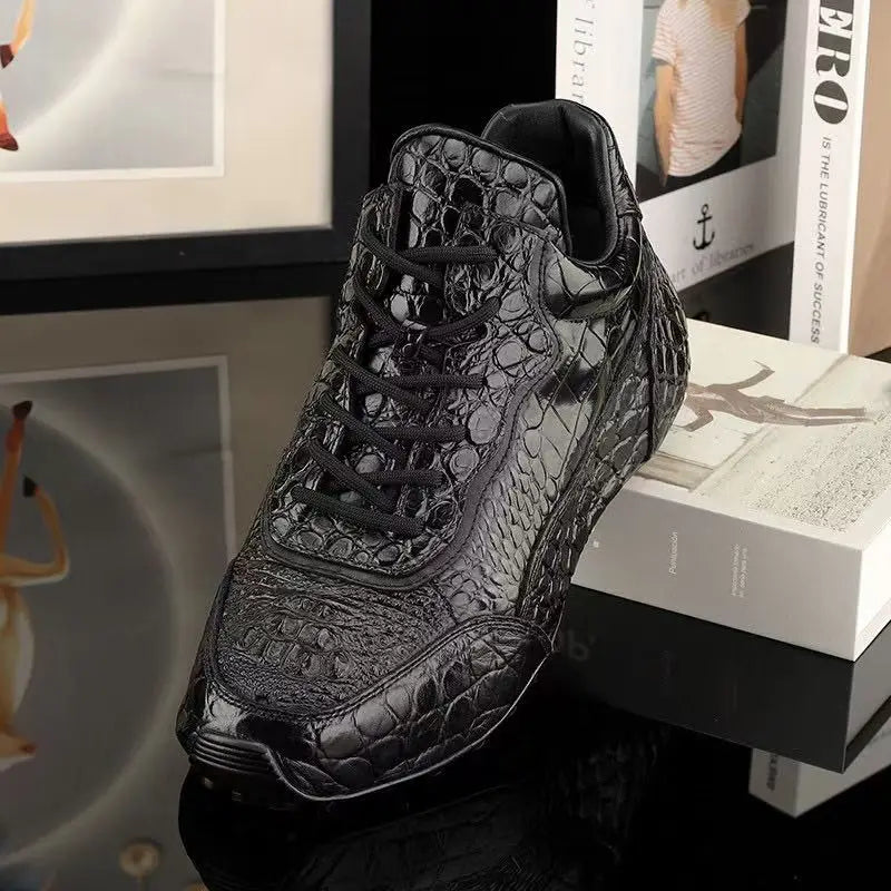 2025 new arrival Crocodile skin causal shoes men,male Genuine leather sneakers PDD620