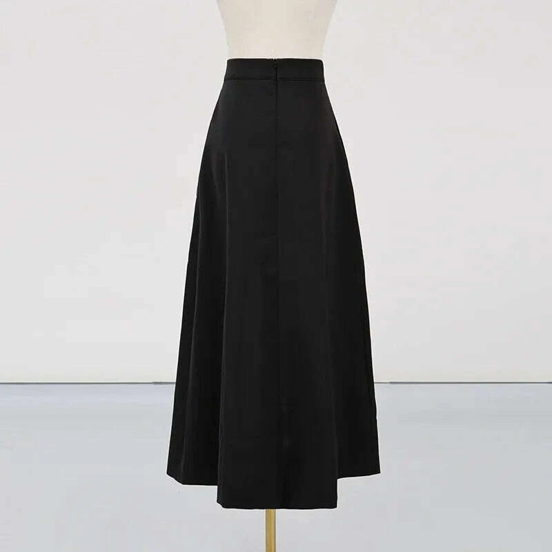 KIMLUD, Women's Temperament Elegant Three Dimensional Flower Skirt Two Piece Set Slit Backless Cropped Top High Waist A-line Skirts Sets, KIMLUD Womens Clothes