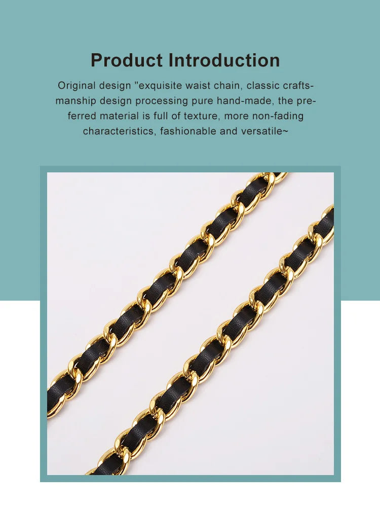 Metal Tassel Chain Waist Belt Retro Pendant Decoration — Gold-Tone | KIMLUD