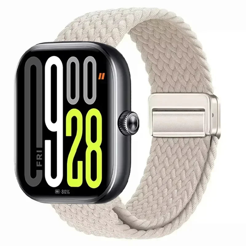 Magnetic Braided Nylon Loop Band for Xiaomi Redmi Watch 6 5 4 Strap Adjustable Sport Replacement Correa Bracelet Mi Band 9 8 Pro