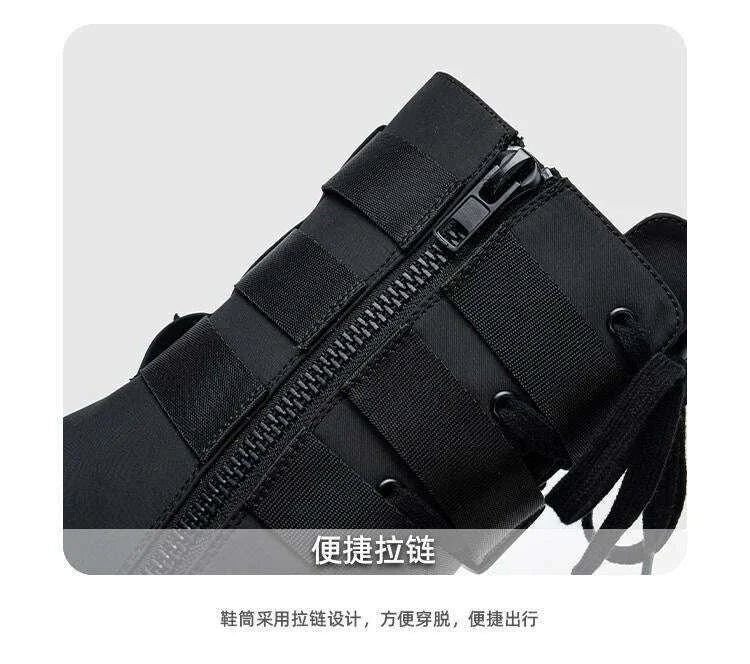 KIMLUD, Women Ankle Booties Autumn Leather Chunky Shoes Woman High Platform Breathable Sneakers 9CM Thick Sole Wedges Motorcycles Boots, KIMLUD Womens Clothes