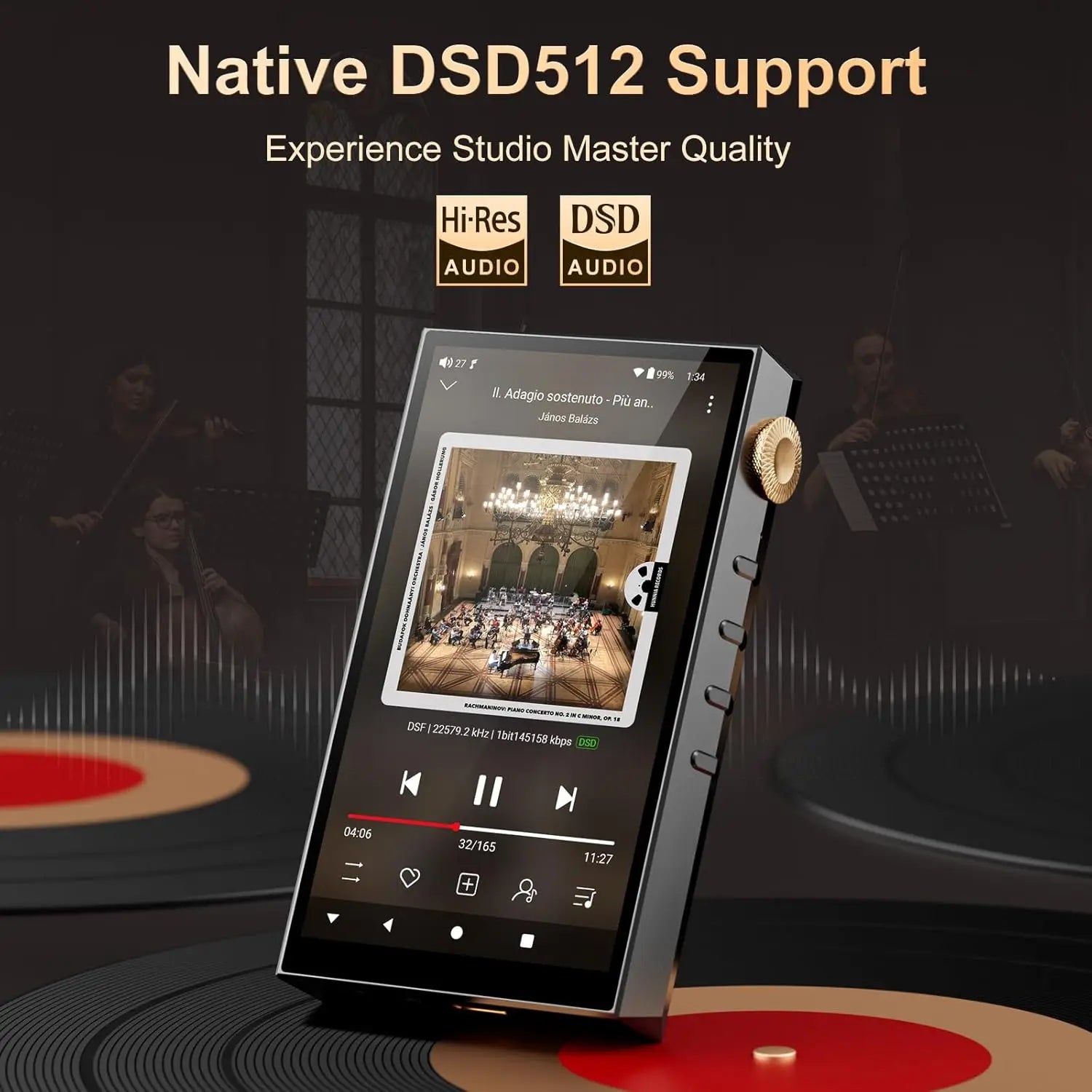 KIMLUD, Oilsky 160GB HiFi Hi-Res Audio Player, Bluetooth and WiFi, 4.4mm Balanced, Dual ESS DAC, 4.02" Digital DSD512 Lossless Spotify, KIMLUD Womens Clothes