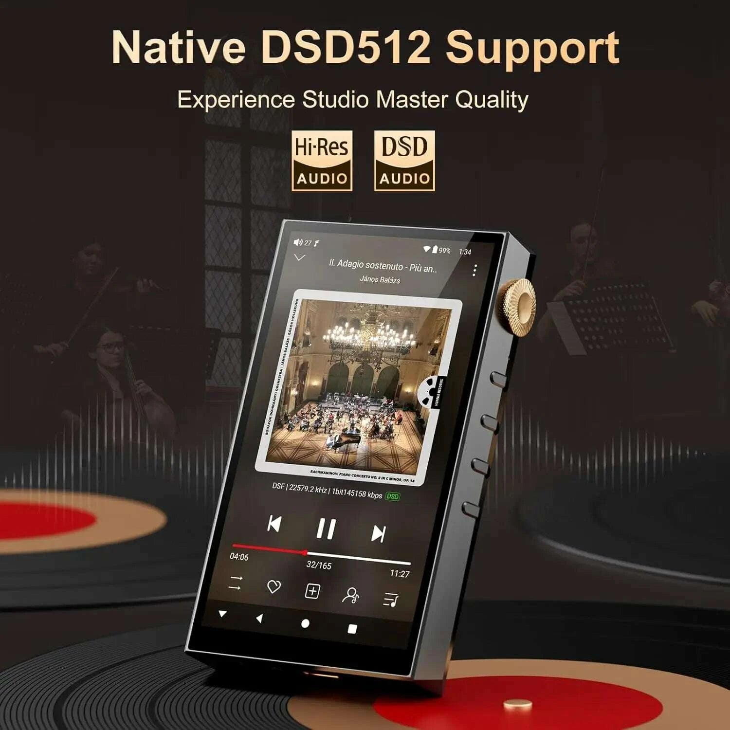 KIMLUD, Oilsky 160GB HiFi Hi-Res Audio Player, Bluetooth and WiFi, 4.4mm Balanced, Dual ESS DAC, 4.02" Digital DSD512 Lossless Spotify, KIMLUD Womens Clothes