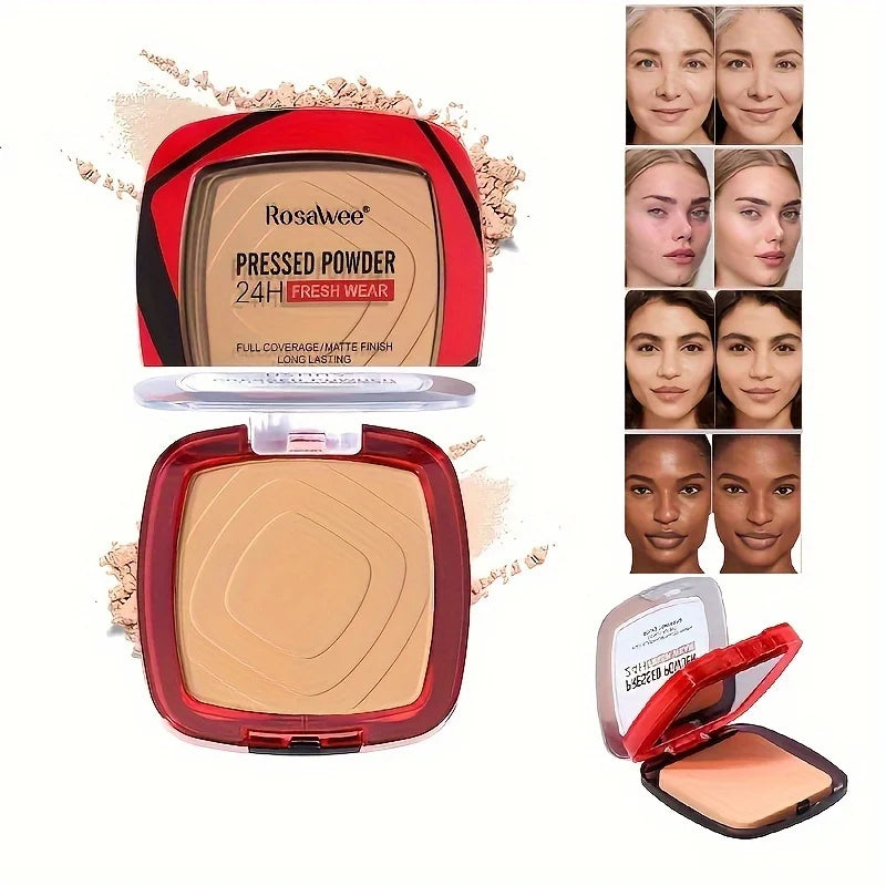 Matte Full Coverage Pressed Powder Foundation With Built-In Puff For 24-Hour Fresh Wear — Beige Nude | KIMLUD