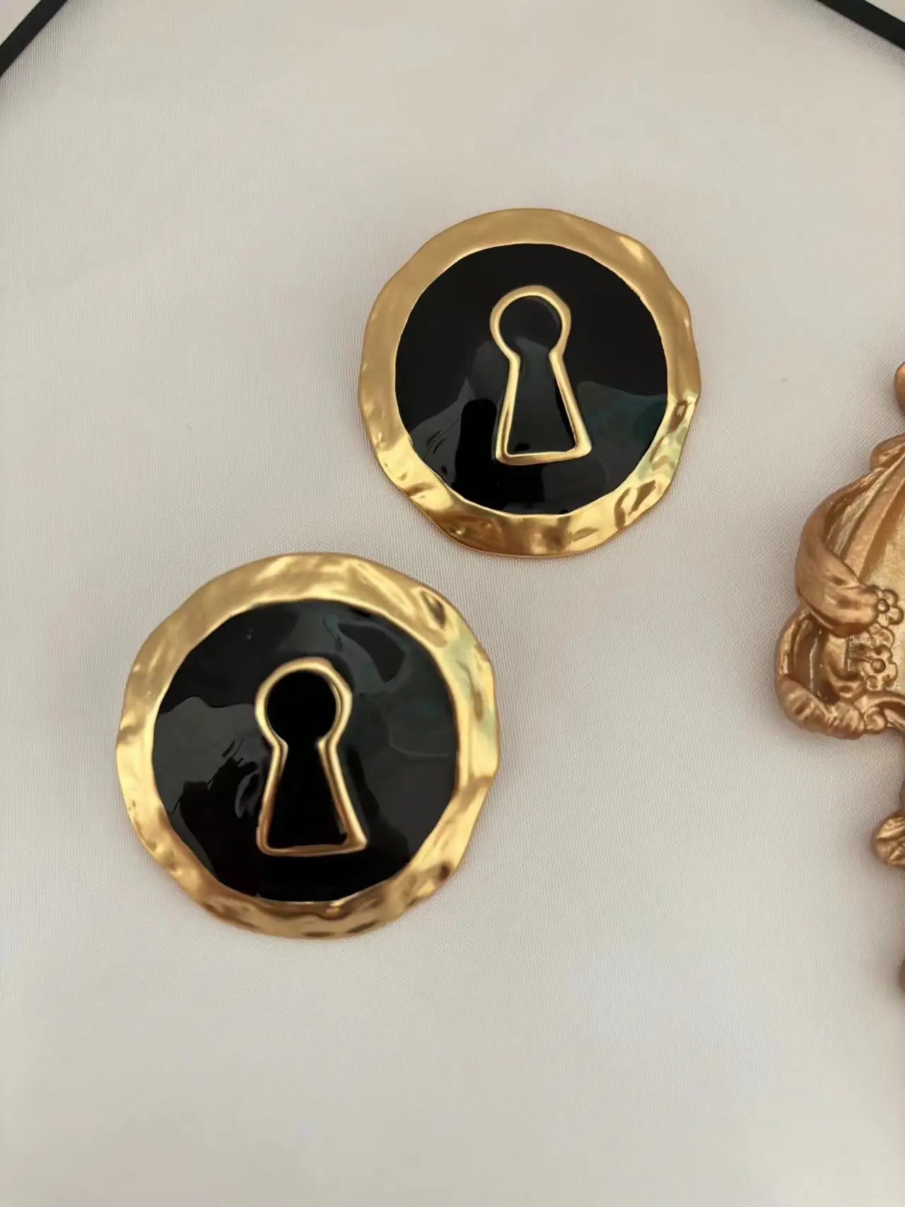 18K Gold Plated Copper Stud Earrings — Gold | KIMLUD