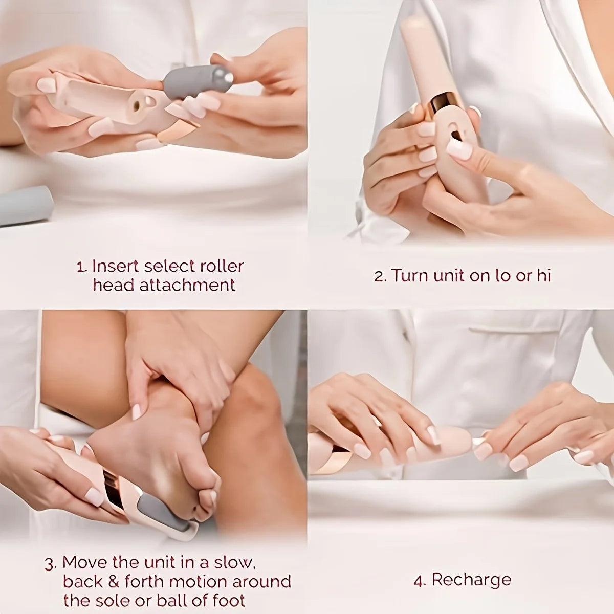 USB Rechargeable Electric Foot Callus Remover Automatic Scrubber for Feet Hands, Multifunctional Pedicure Tool,for Smooth Feet.