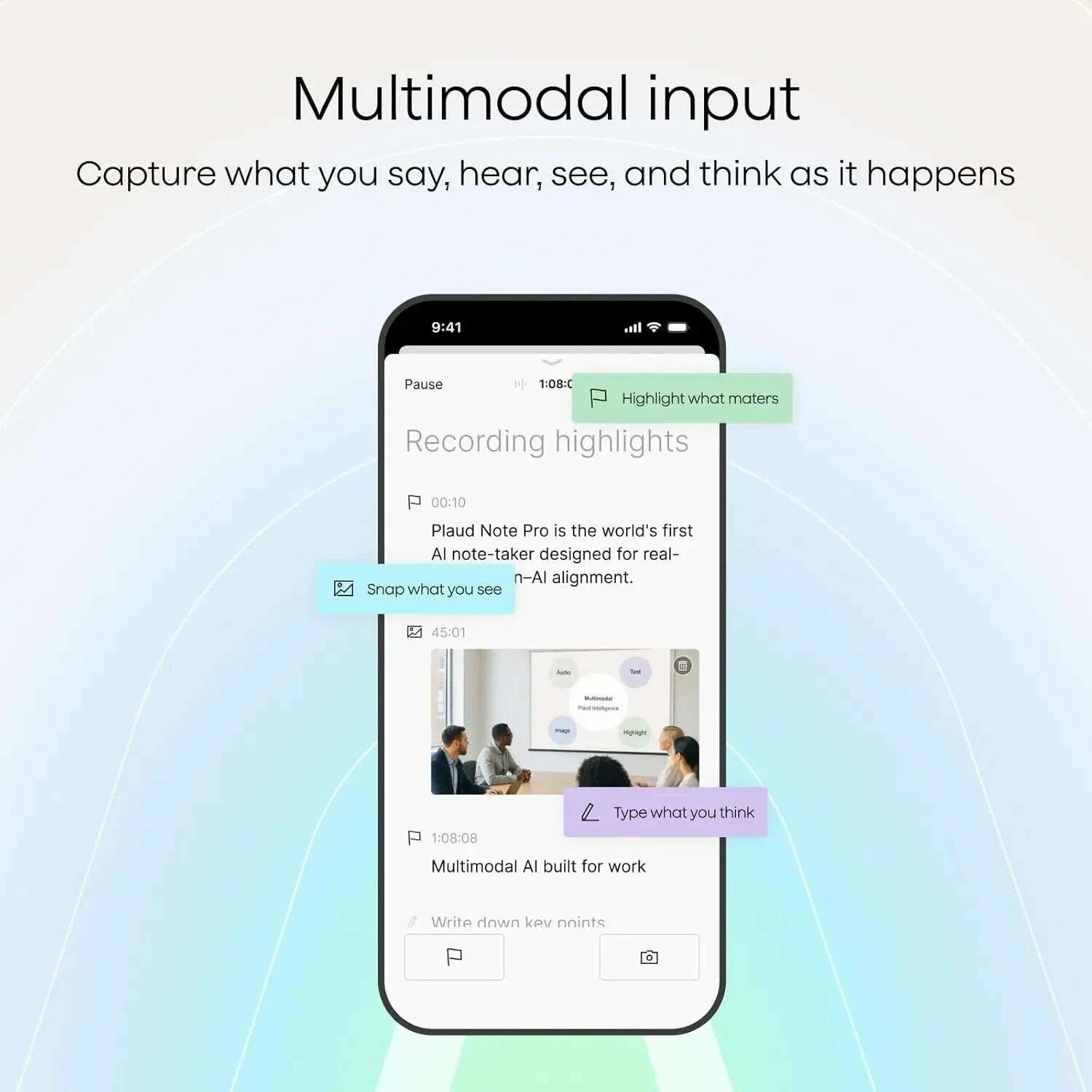 KIMLUD, NotePin AI Voice Recorder, App Control, Transcribe & Summarize, 112 Languages, 64GB, Cosmic Gray, KIMLUD Womens Clothes