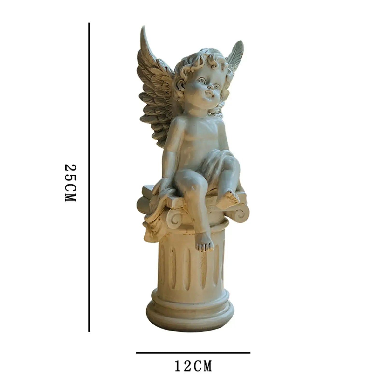 KIMLUD, 2 Cherub Statues Roman Pillar Decorative Photo Props Garden Figurines Sculptures for Outdoor Landscaping Fountain Porch Patio, KIMLUD Womens Clothes