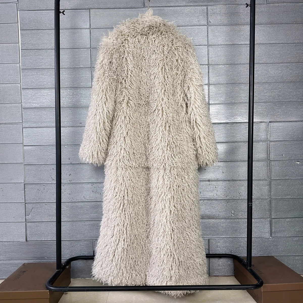 Faux Fur Coat – Long Overcoat – Artificial Fur – Rose Pink | KIMLUD