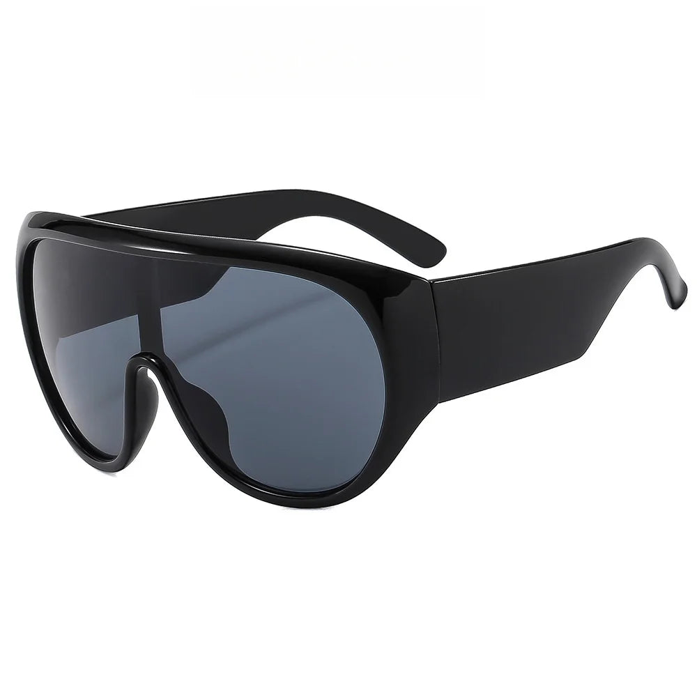 Oversized One-Piece Luxury Sunglasses — Black | KIMLUD