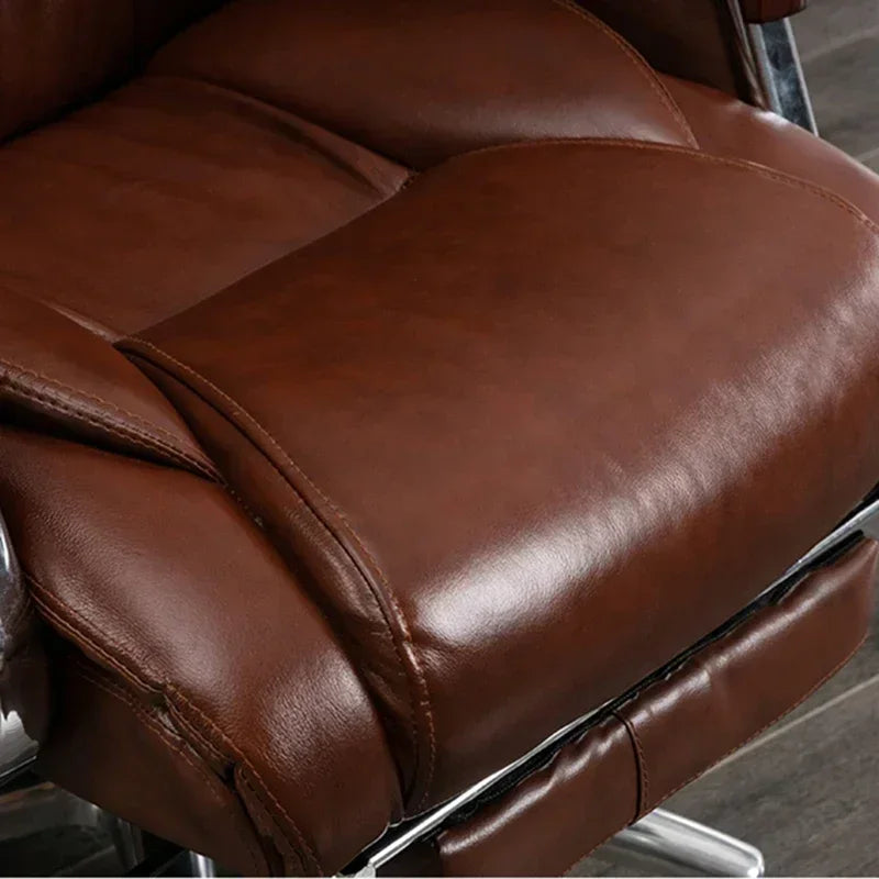 Retro Executive Leather Chair Armchairs Editor Choises Fashion Aluminium Office Chair Working Relax Silla Escritorio