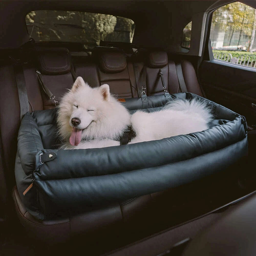 pet-outing-lathe-luxury-faux-leather-dog-car-seatcat-car-bedbooster-bed-pet-booster-car-seat-dog-cat-travel-seatkimlud-womens-fashion-34605347