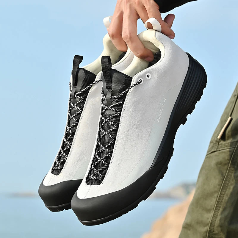 Men's Hiking Shoes – Waterproof – Leather – Lace-Up | KIMLUD