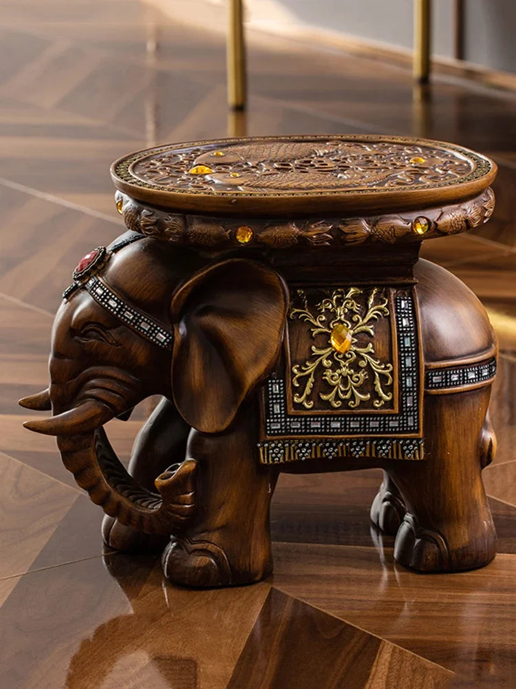 Creative Elephant Stool,Statue Resin Furniture,Luxury Living Room,Entrance Shoe Changing Stools,Floor Decoration Sculpture Gift
