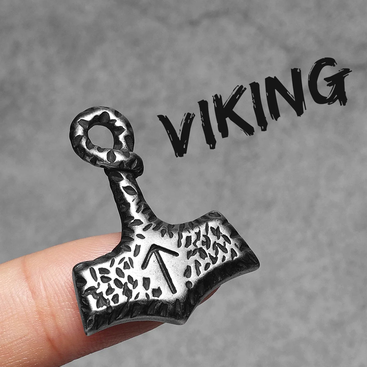 Retro Unique Thor's Hammer Men Necklaces With Pendant Stainless Steel Jewelry For Male Women Punk Hip Hop Accessories Gifts