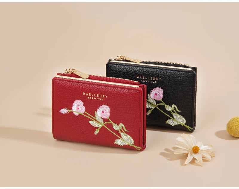 Baellerry New Short Women Wallets Simple Card Holder Zipper Female Coin Purse High Quality Slim Card Bag For Girls