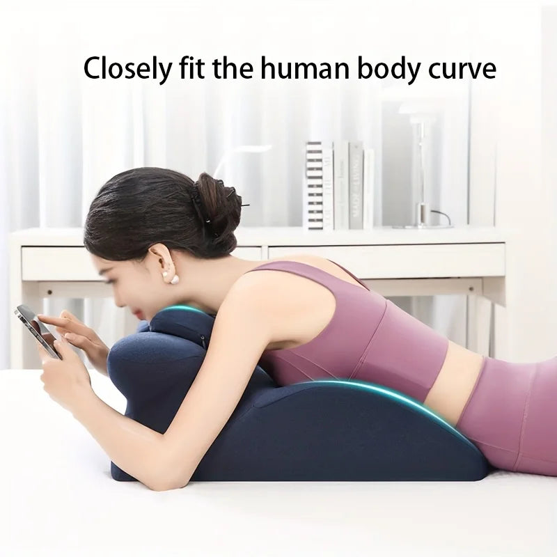 Ergonomic Bed Pillow with Detachable Headrest, 100% Polyester, Medium Firmness, for Reading and Back Support, Reading Pillow