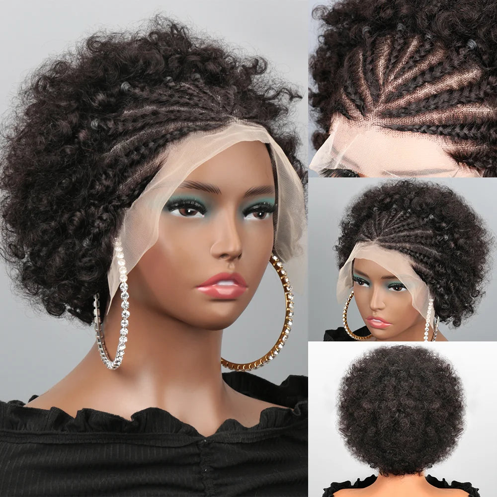 Lace Front Wig – Afro Puff Kinky Curly 13x4 – 98% Human Hair | KIMLUD