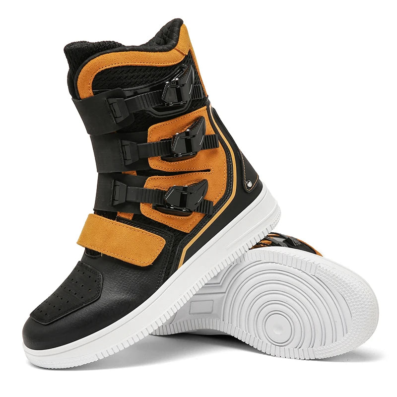 Motorcycle Boots – Windproof High Top – Leather – Mid-Calf | KIMLUD
